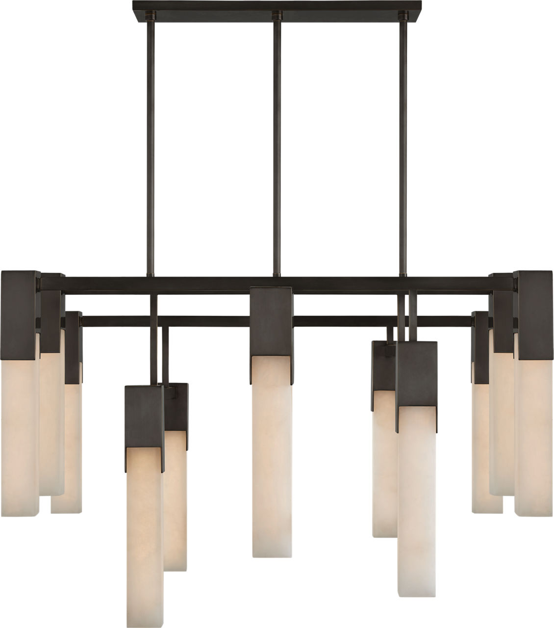 Covet Large Chandelier in Bronze with Alabaster