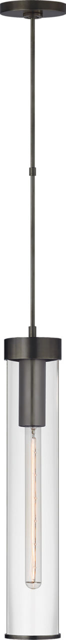 Liaison Long Pendant in Bronze with Clear Glass