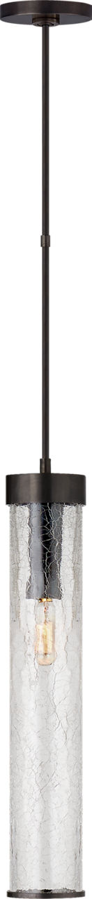 Liaison Long Pendant in Bronze with Crackle Glass