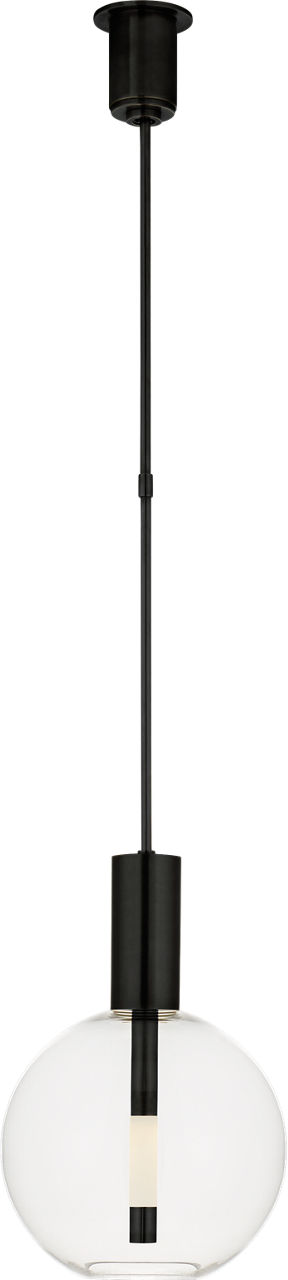 Nye Globe Pendant in Bronze with Clear Glass