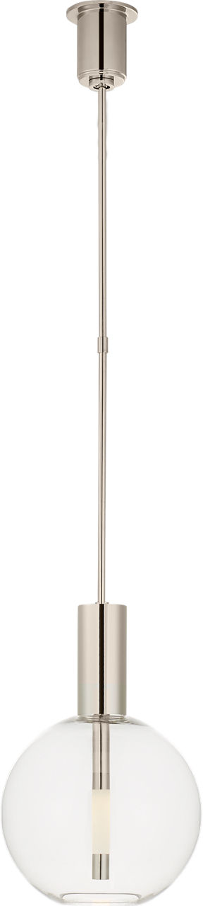 Nye Globe Pendant in Polished Nickel with Clear Glass