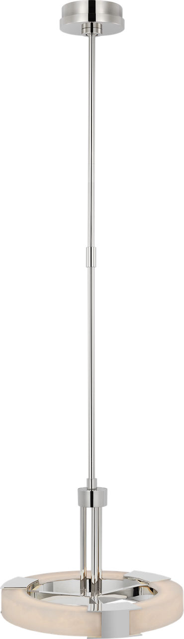 Covet Small Ring Pendant in Polished Nickel and Alabaster