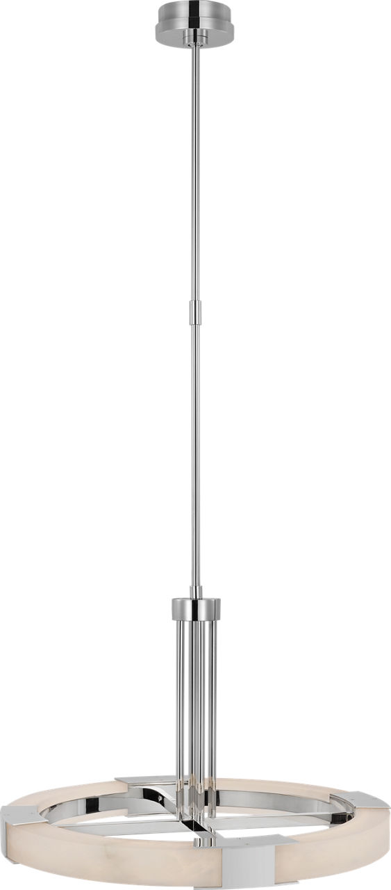 Covet Medium Ring Chandelier in Polished Nickel and Alabaster