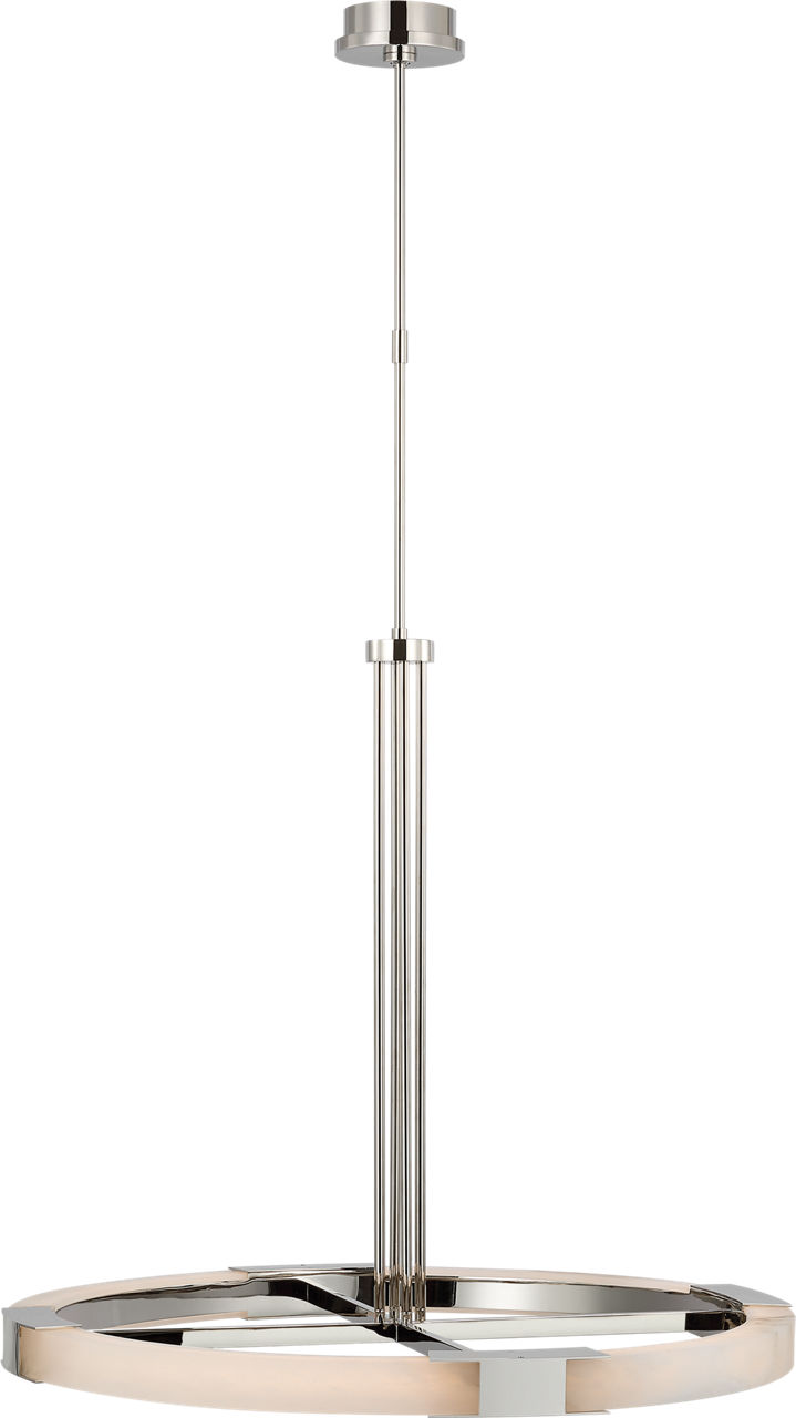 Covet Large Ring Chandelier in Polished Nickel and Alabaster