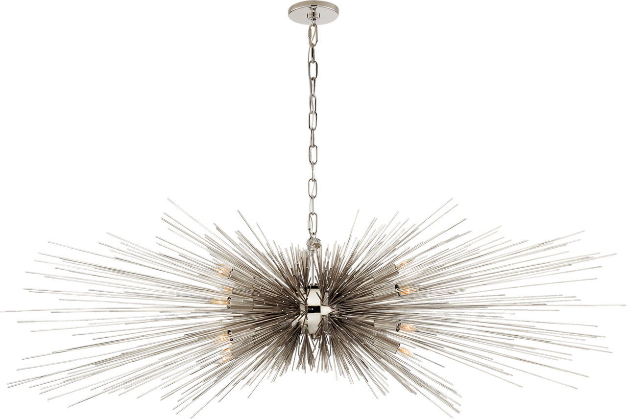 Strada Large Linear Chandelier in Polished Nickel