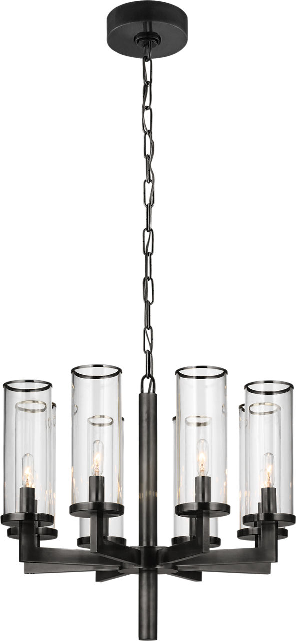 Liaison Single Tier Chandelier in Bronze with Clear Glass