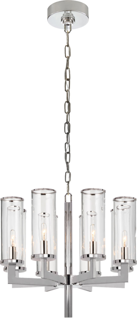 Liaison Single Tier Chandelier in Polished Nickel with Clear Glass