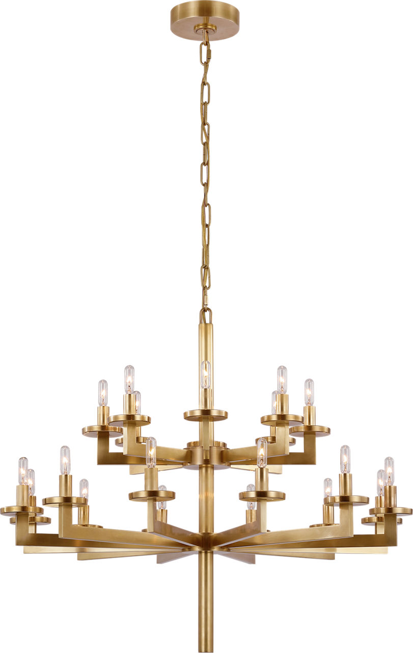 Liaison Double Tier Chandelier in Antique-Burnished Brass