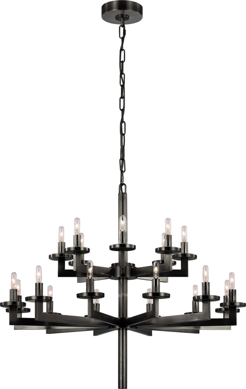 Liaison Double Tier Chandelier in Bronze