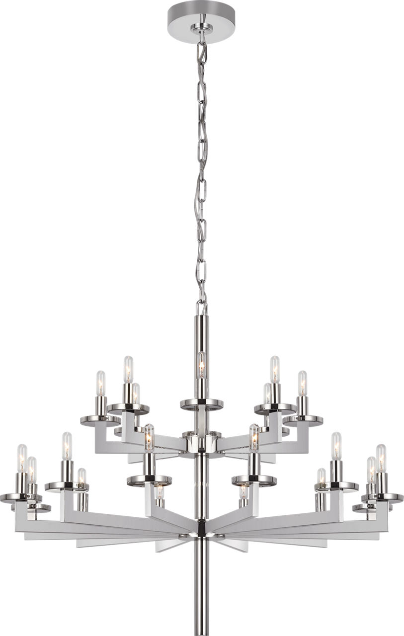 Liaison Double Tier Chandelier in Polished Nickel