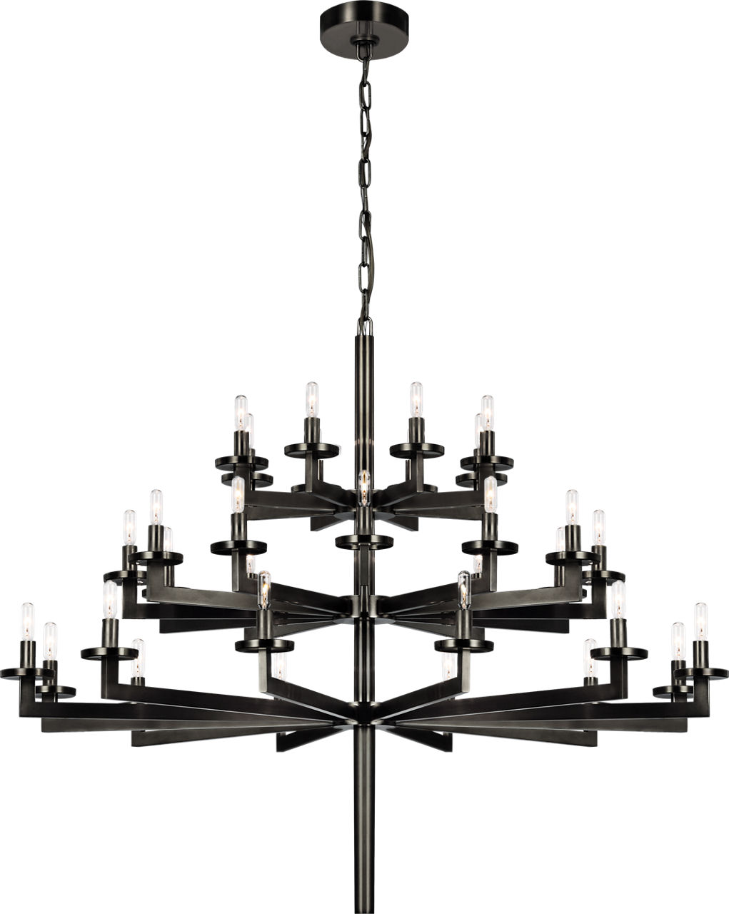 Liaison Triple Tier Chandelier in Bronze