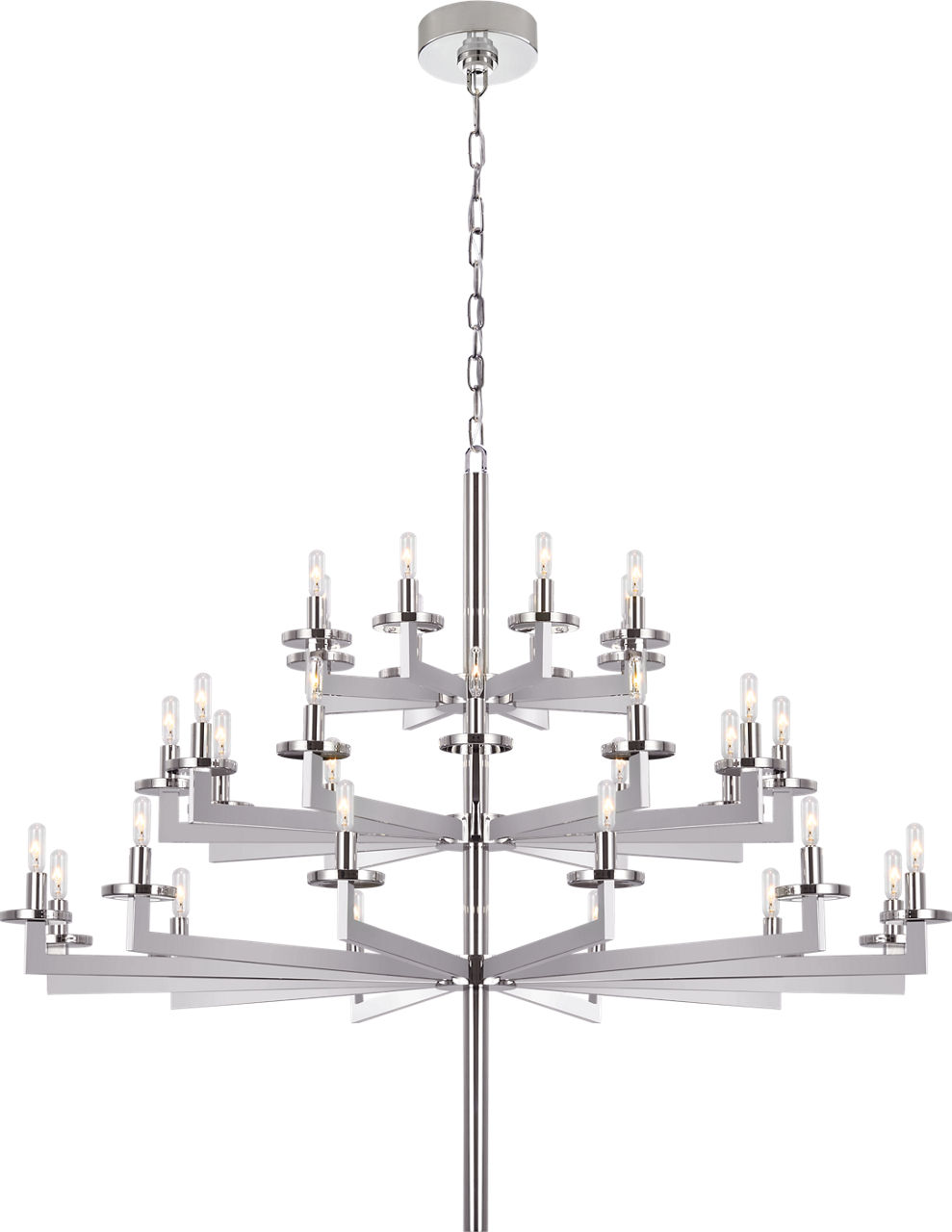 Liaison Triple Tier Chandelier in Polished Nickel