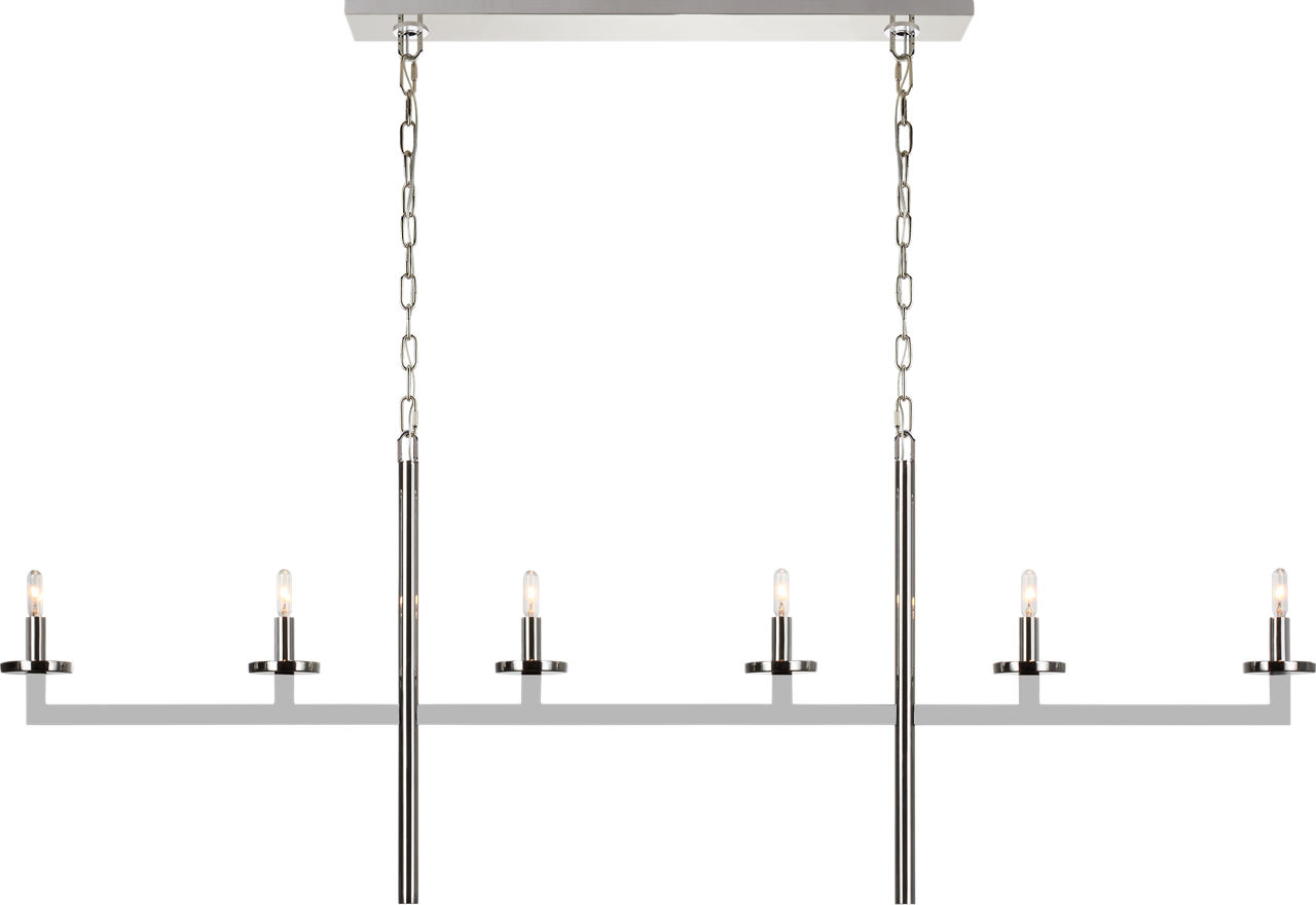 Liaison Large Linear Chandelier in Polished Nickel