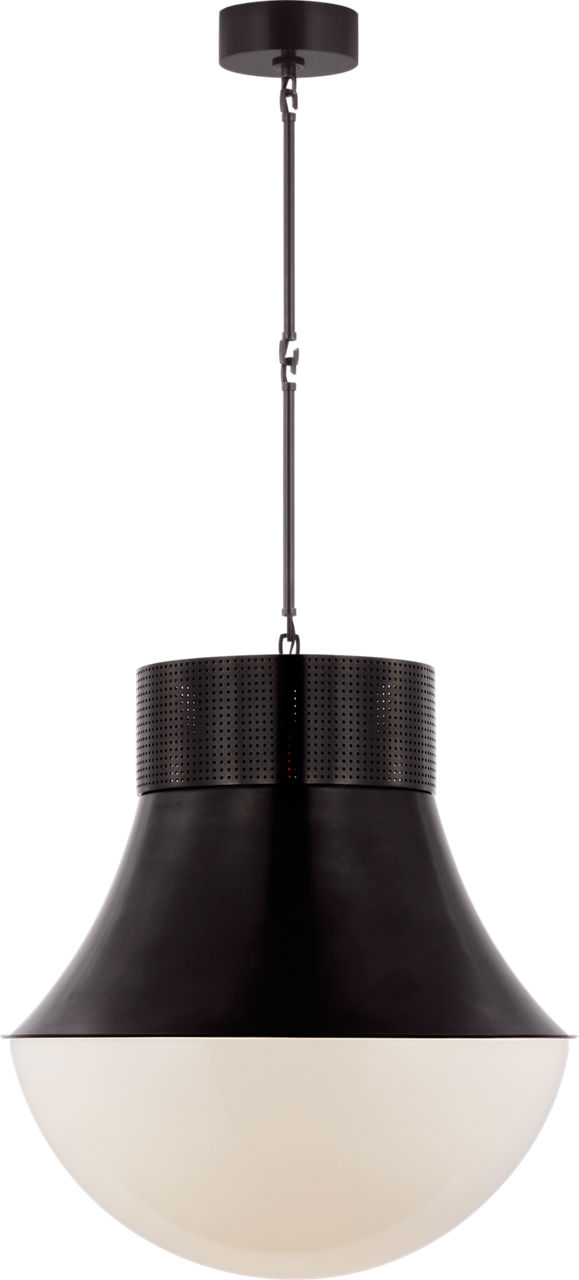 Precision 24" Pendant in Bronze with White Glass