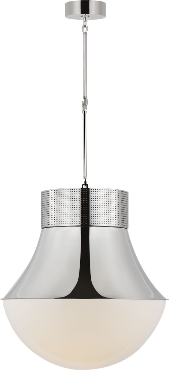 Precision 24" Pendant in Polished Nickel with White Glass