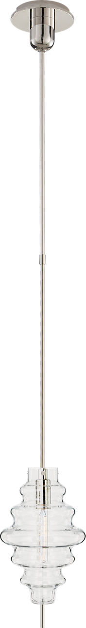 Tableau Small Pendant in Polished Nickel with Clear Glass