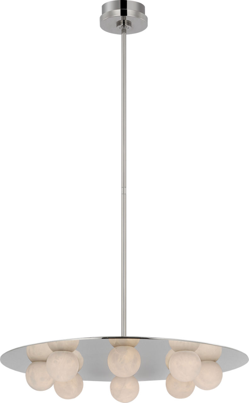 Pertica 24" Eight Light Chandelier in Polished Nickel with Alabaster