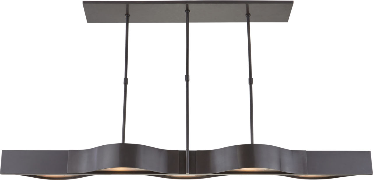 Avant Large Linear Pendant in Bronze with Frosted Glass