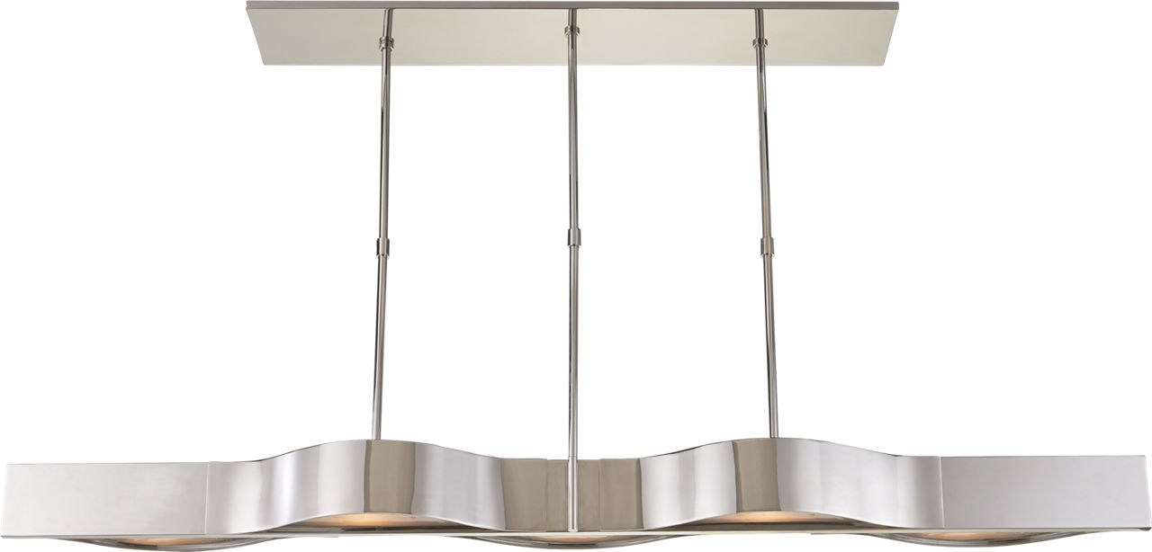 Avant Large Linear Pendant in Polished Nickel with Frosted Glass
