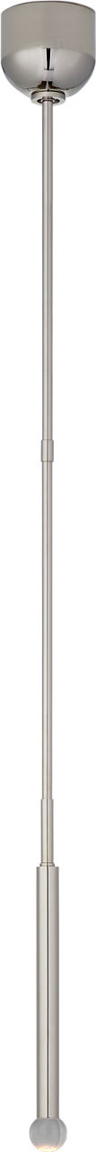 Rousseau Single Pendant in Polished Nickel with Clear Glass Orb