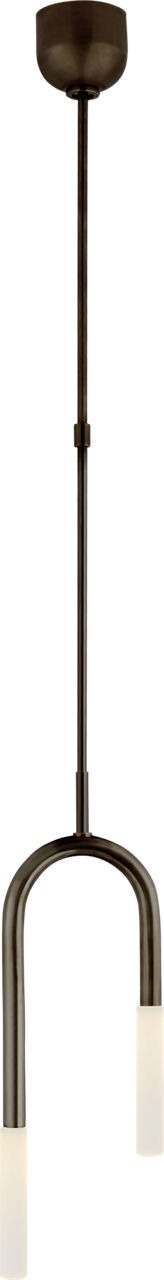 Rousseau Small Asymmetric Pendant in Bronze with Etched Crystal