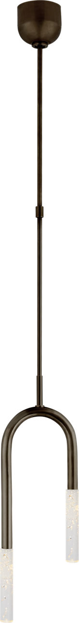 Rousseau Small Asymmetric Pendant in Bronze with Seeded Glass