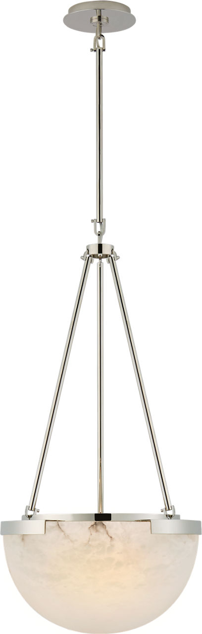Melange Small Pendant in Polished Nickel with Alabaster