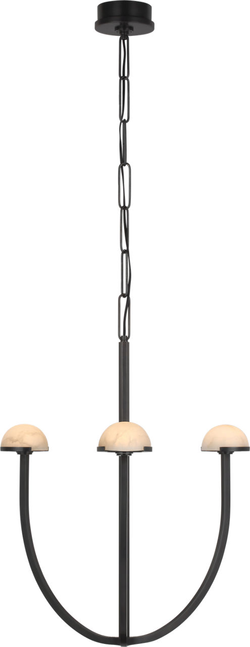 Pedra Medium Chandelier in Bronze with Alabaster