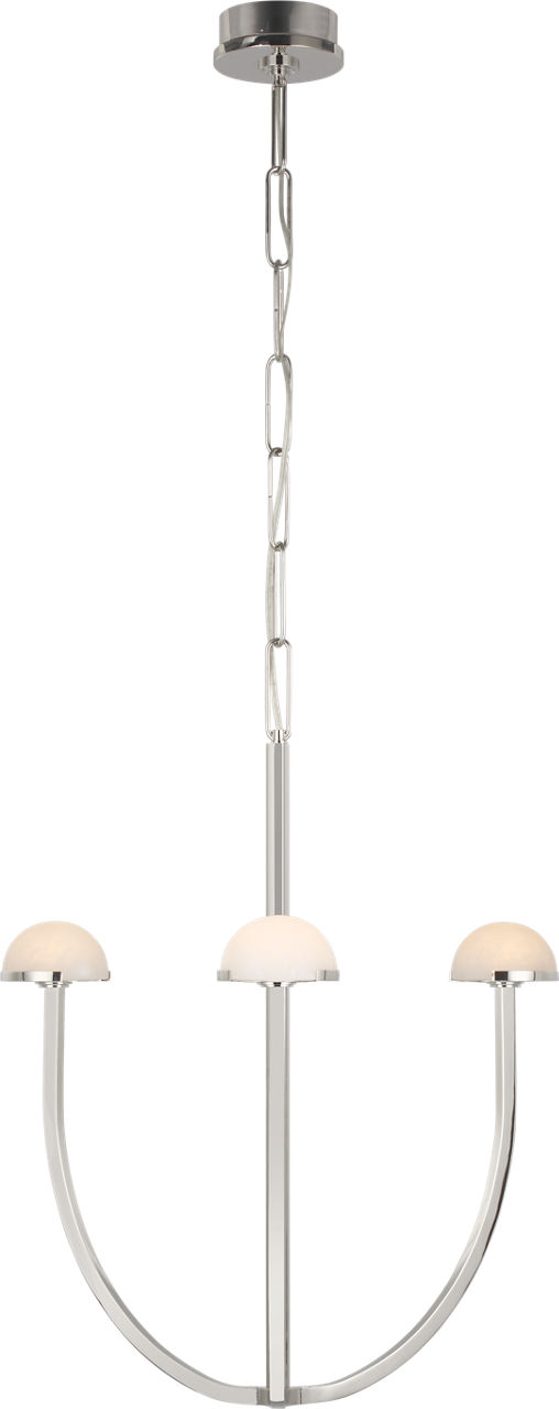 Pedra Medium Chandelier in Polished Nickel with Alabaster