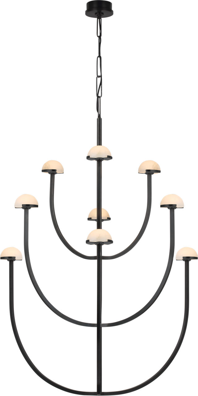 Pedra X-Large Three-Tier Chandelier in Bronze with Alabaster