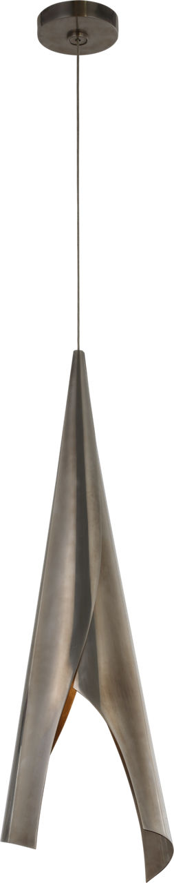 Piel Medium Wrapped Pendant in Pewter
