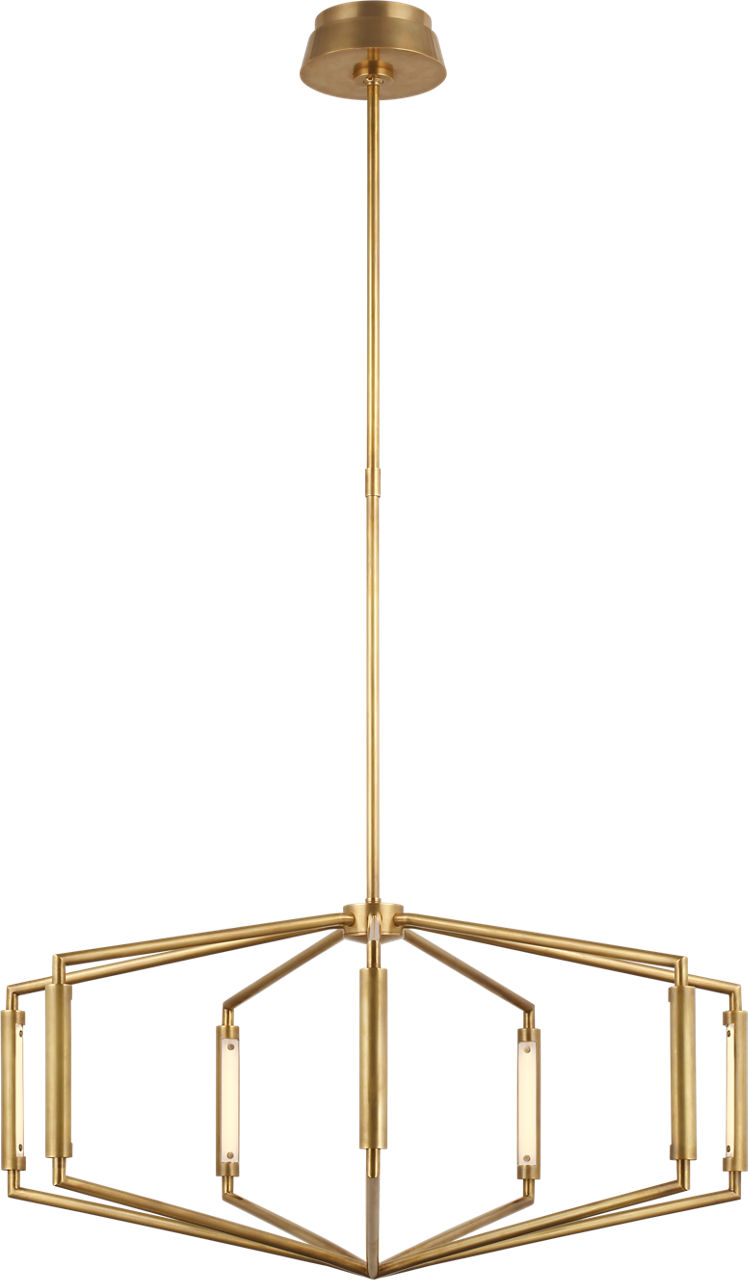 Appareil 30" Low Profile Chandelier in Antique-Burnished Brass