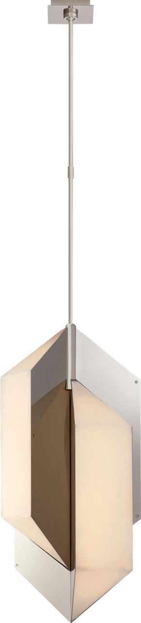 Ophelion Medium Pendant in Polished Nickel with Alabaster