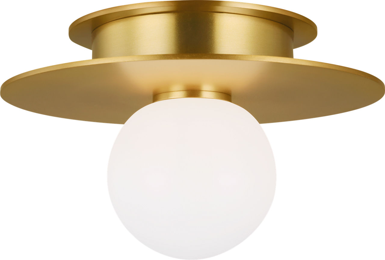 Nodes Small Flush Mount in Burnished Brass