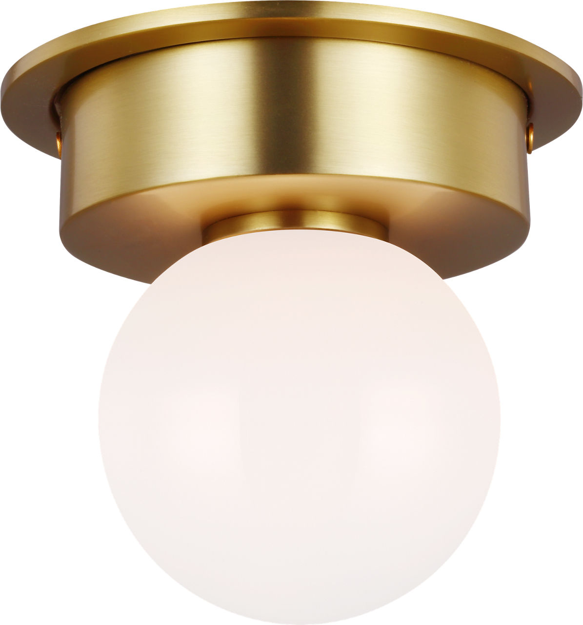 Nodes Small Flush Mount in Burnished Brass