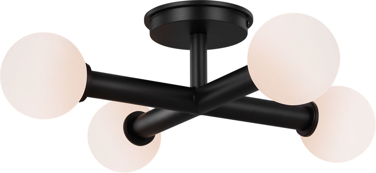 Nodes Semi-Flush Mount Midnight Black