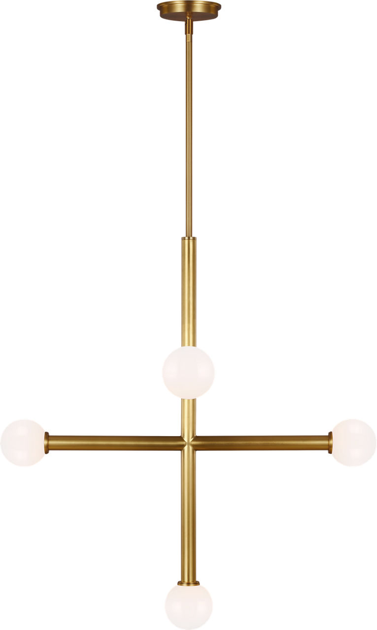 Nodes Large Chandelier Burnished Brass