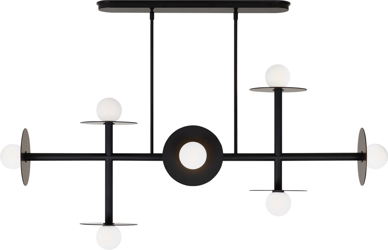 Nodes Large Linear Chandelier in Midnight Black