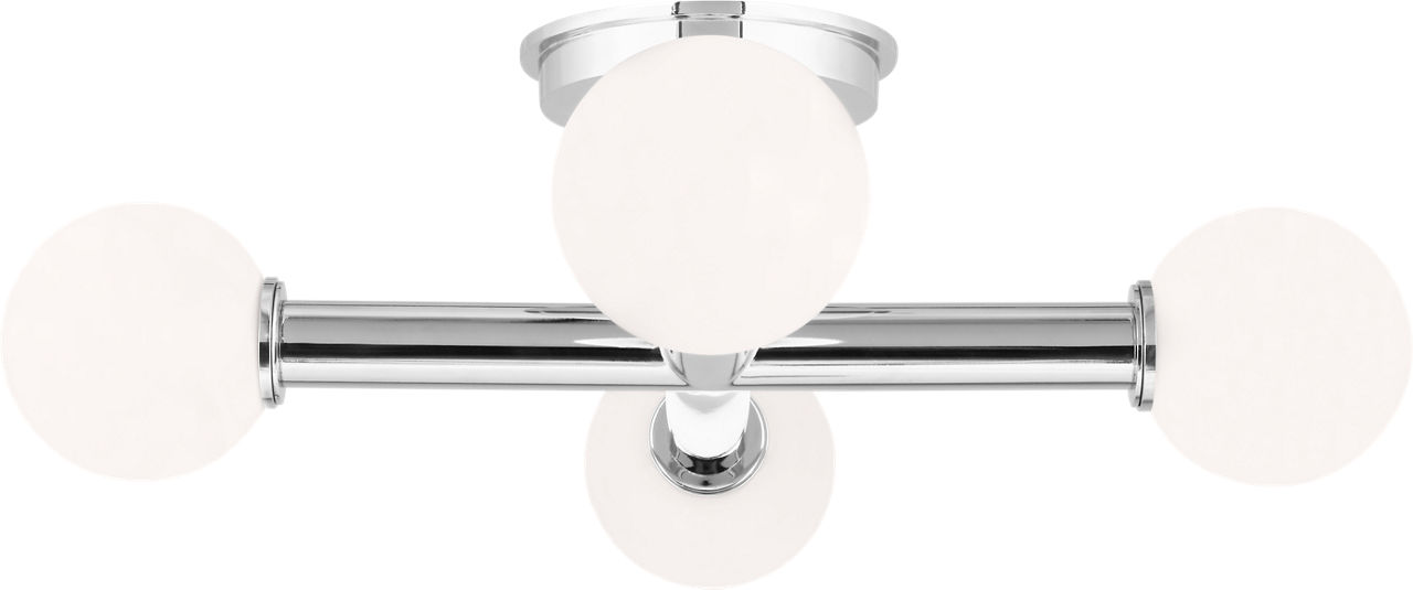Nodes Semi-Flush Mount Polished Nickel