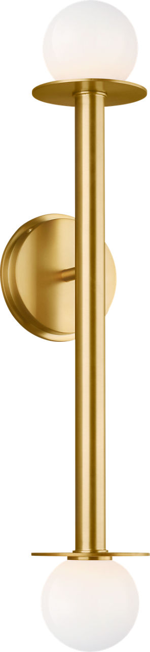 Nodes Double Sconce in Burnished Brass