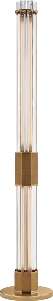 Fascio Large Floor Lamp in Hand-Rubbed Antique Brass with Crystal