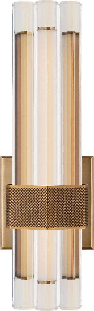 Fascio 14" Asymmetric Sconce in Hand-Rubbed Antique Brass with Crystal