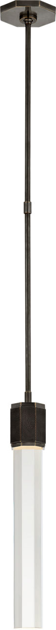 Fascio Single Pendant in Bronze with Crystal