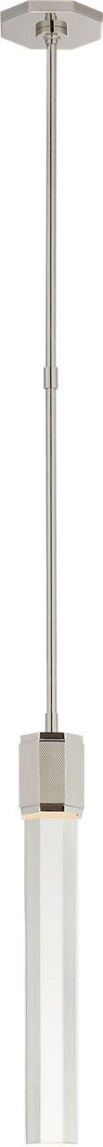 Fascio Single Pendant in Polished Nickel with Crystal