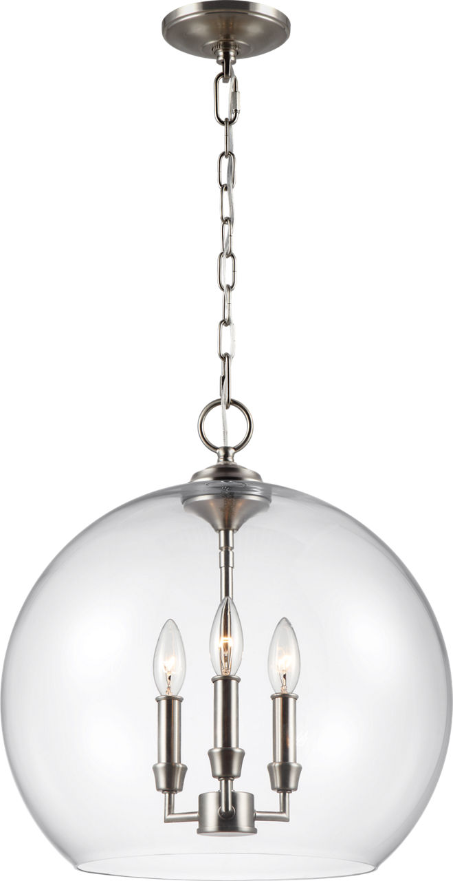 Lawler Orb Pendant in Satin Nickel