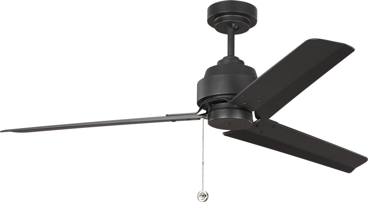 Arcade 54 Ceiling Fan in Midnight Black with Midnight Black Blades and Light Kit