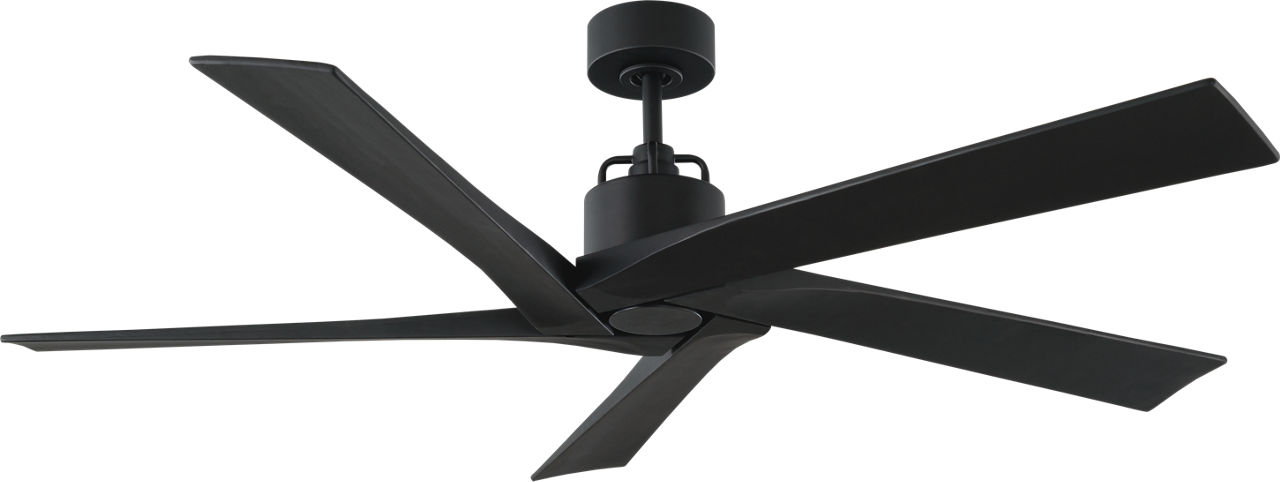 Aspen 56 Ceiling Fan in Midnight Black with Midnight Black Blades and Light Kit