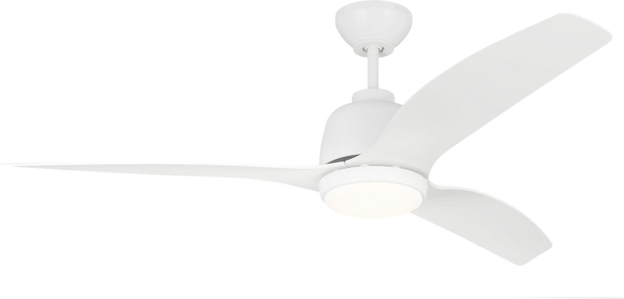 Avila Coastal 54 LED Ceiling Fan in with Blades and Light Kit Matte White