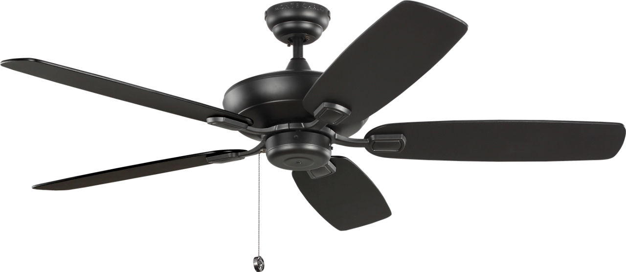 Colony 52 Ceiling Fan in Midnight Black with Midnight Black / American Walnut Reversible Blades
