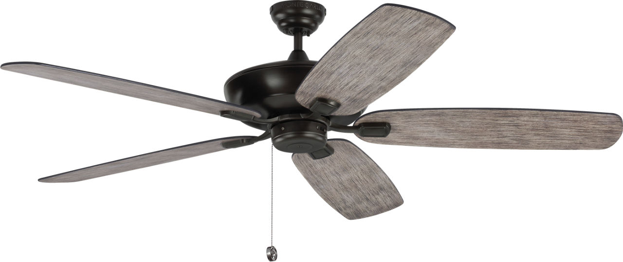 Colony 60 Ceiling Fan in Aged Pewter with Light Grey Weathered Oak Blades